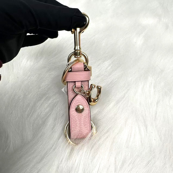 Coach Trigger Snap Bag Charm In Signature Canvas Powder Pink CAU86 NWT - Picture 1 of 6